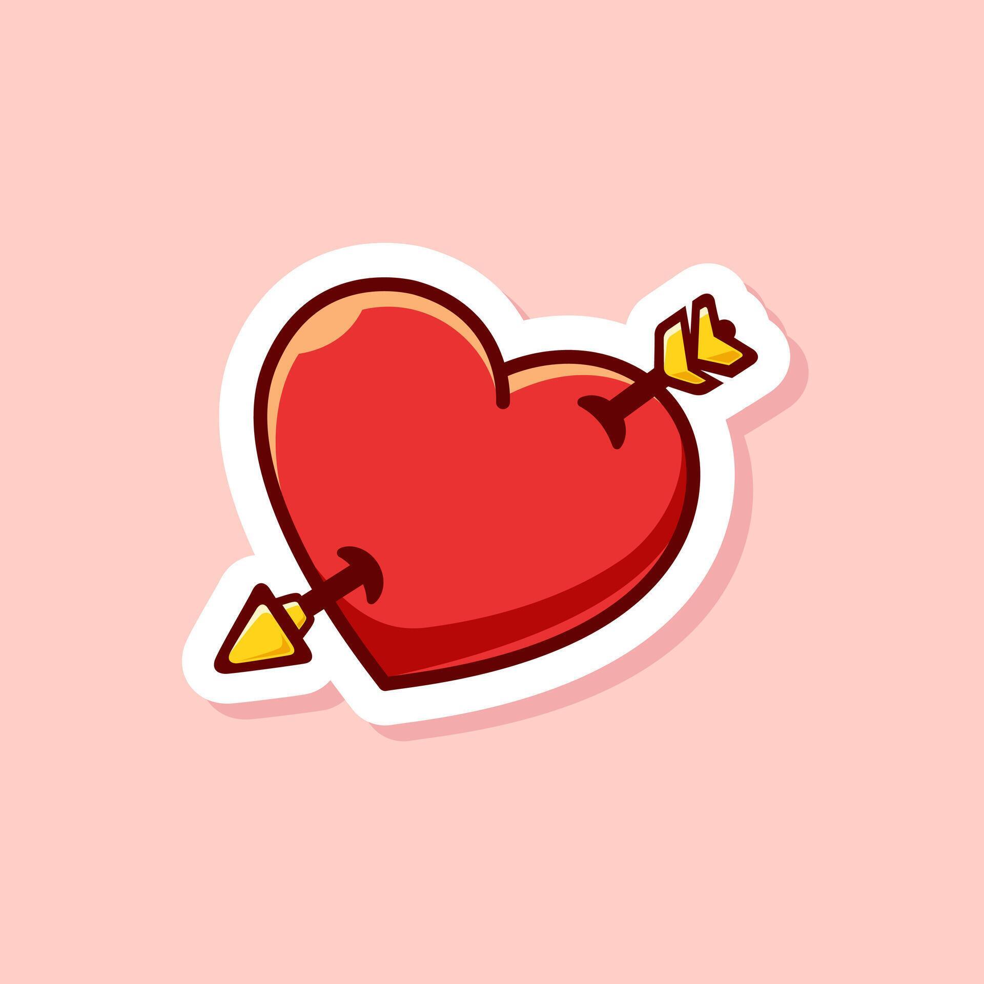 cute cartoon of red heart arrow isolated Stock Free