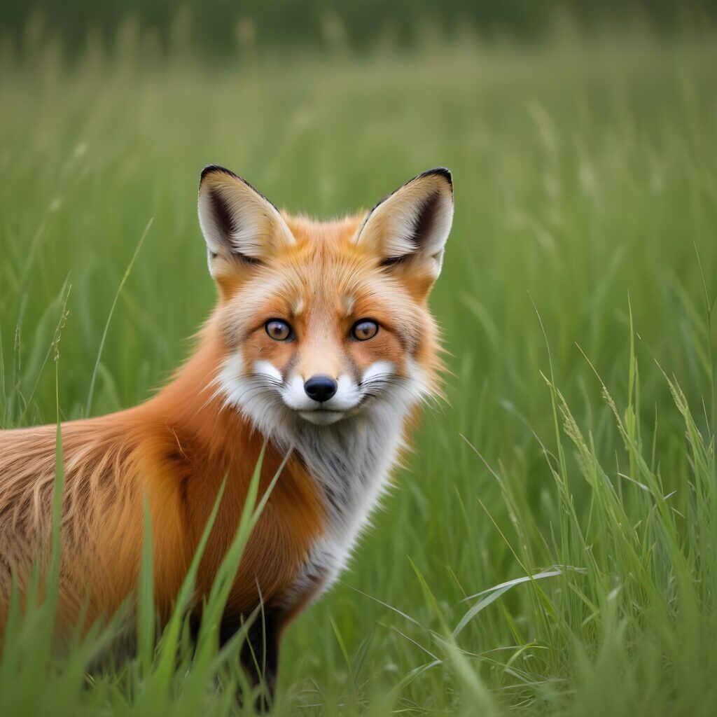 fox realistic plain background Stock Free