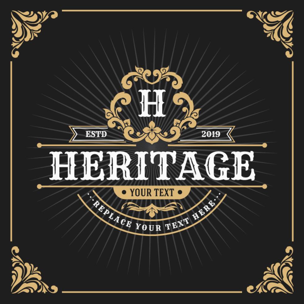 Vintage Luxury Monogram Banner Template Design Stock Free