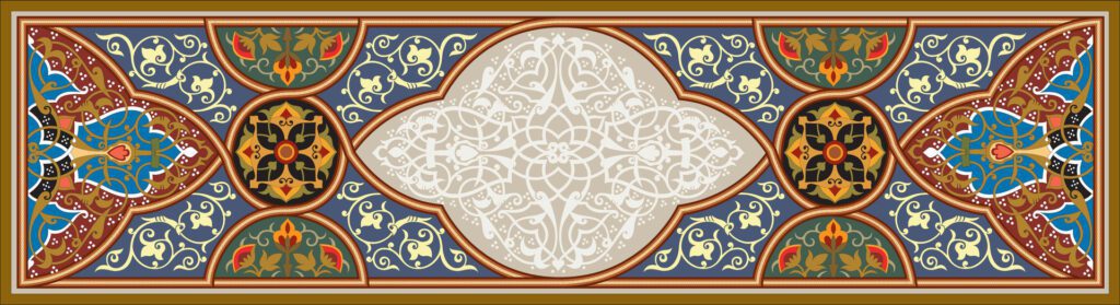 calligraphy background illustration with mandala and vintage style Free Vector