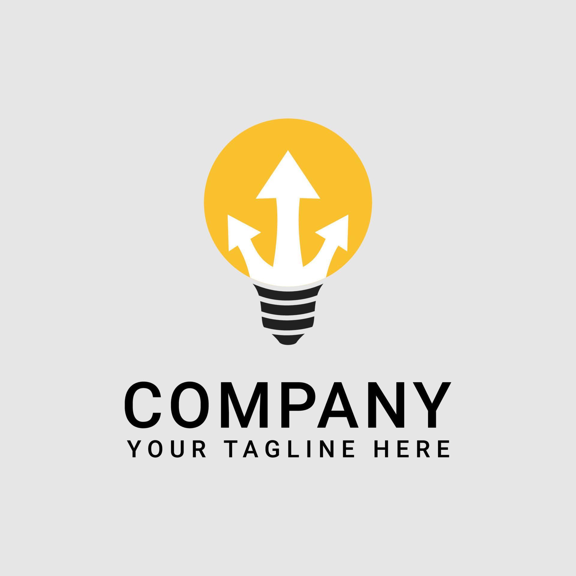 Idea Logo Concept With Light Bulb and Arrow Icon Stock Free and Free SVG