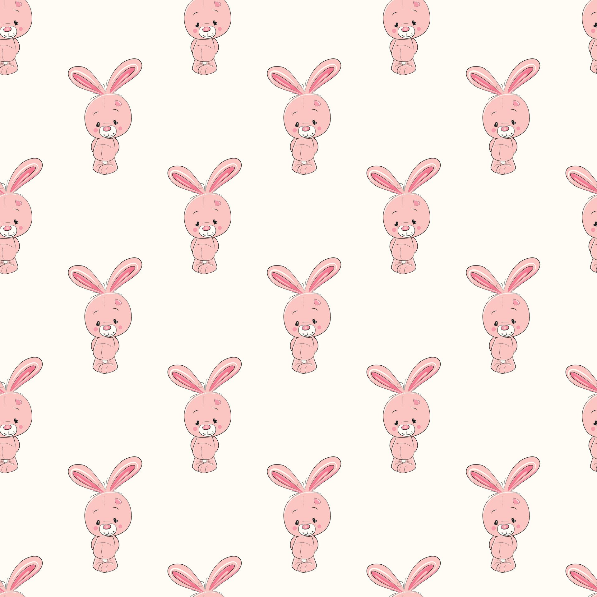 Cute Rabbit Seamless Pattern Design Free Vector