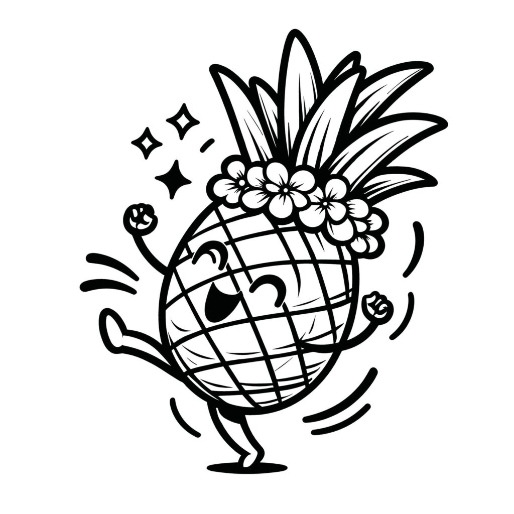 Pineapple Smiling Clipart Illustration, AI Generative Free Vector Free Vector