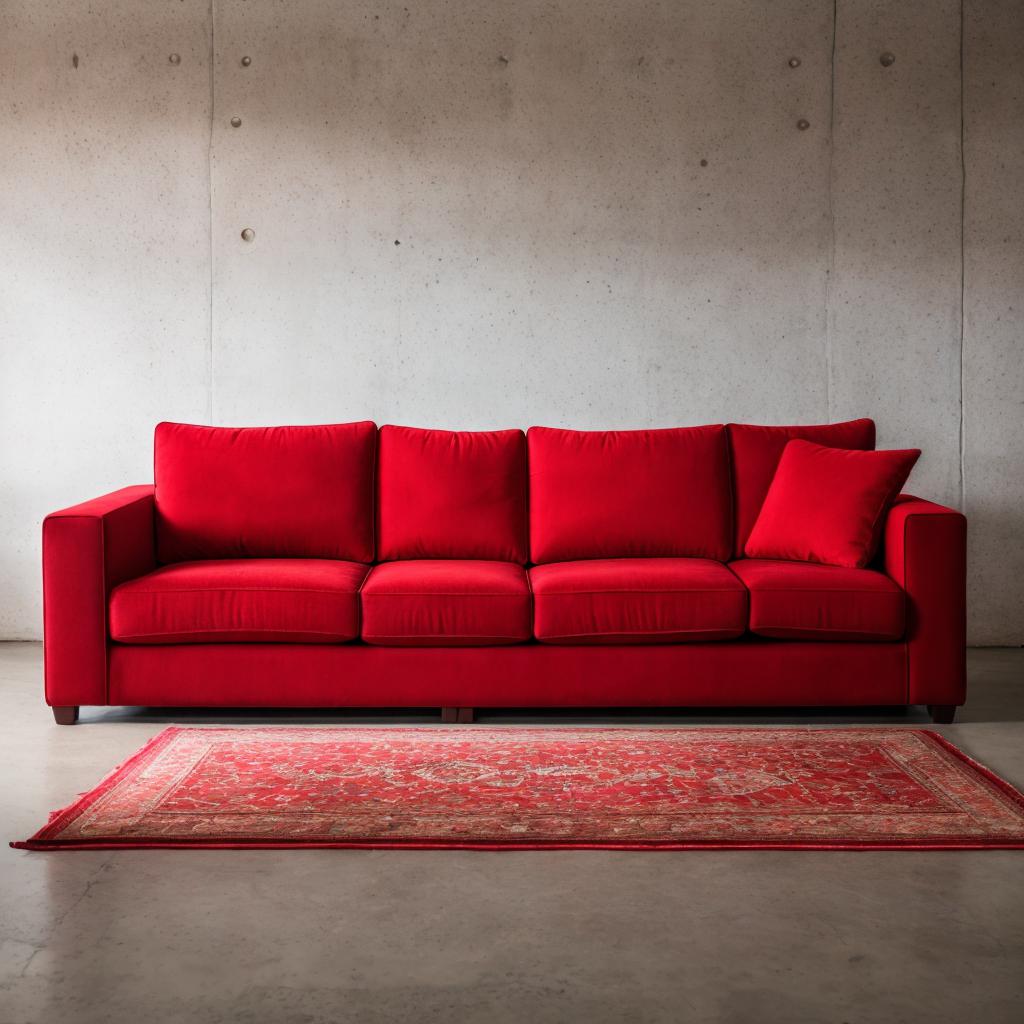 A red couch sml by @ai_generated