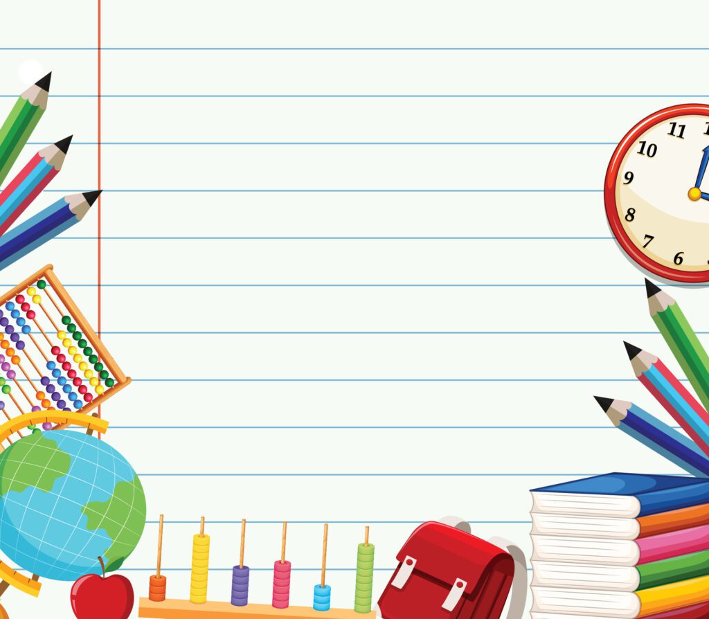 back to school background with school supplies Free Vector