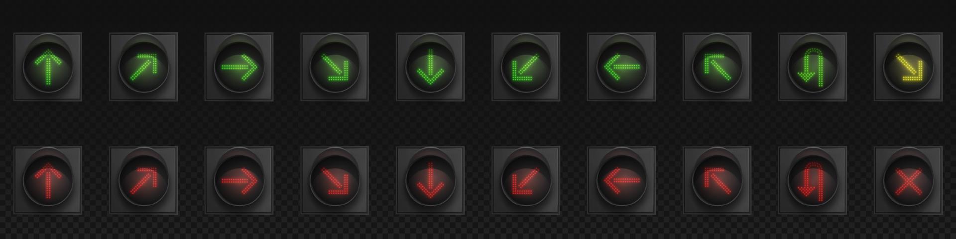 Traffic lights with direction arrows Stock Free