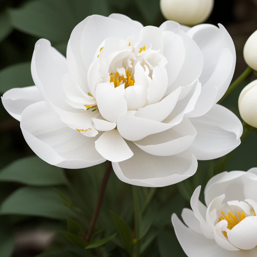 White peony flower by by @ai_generated