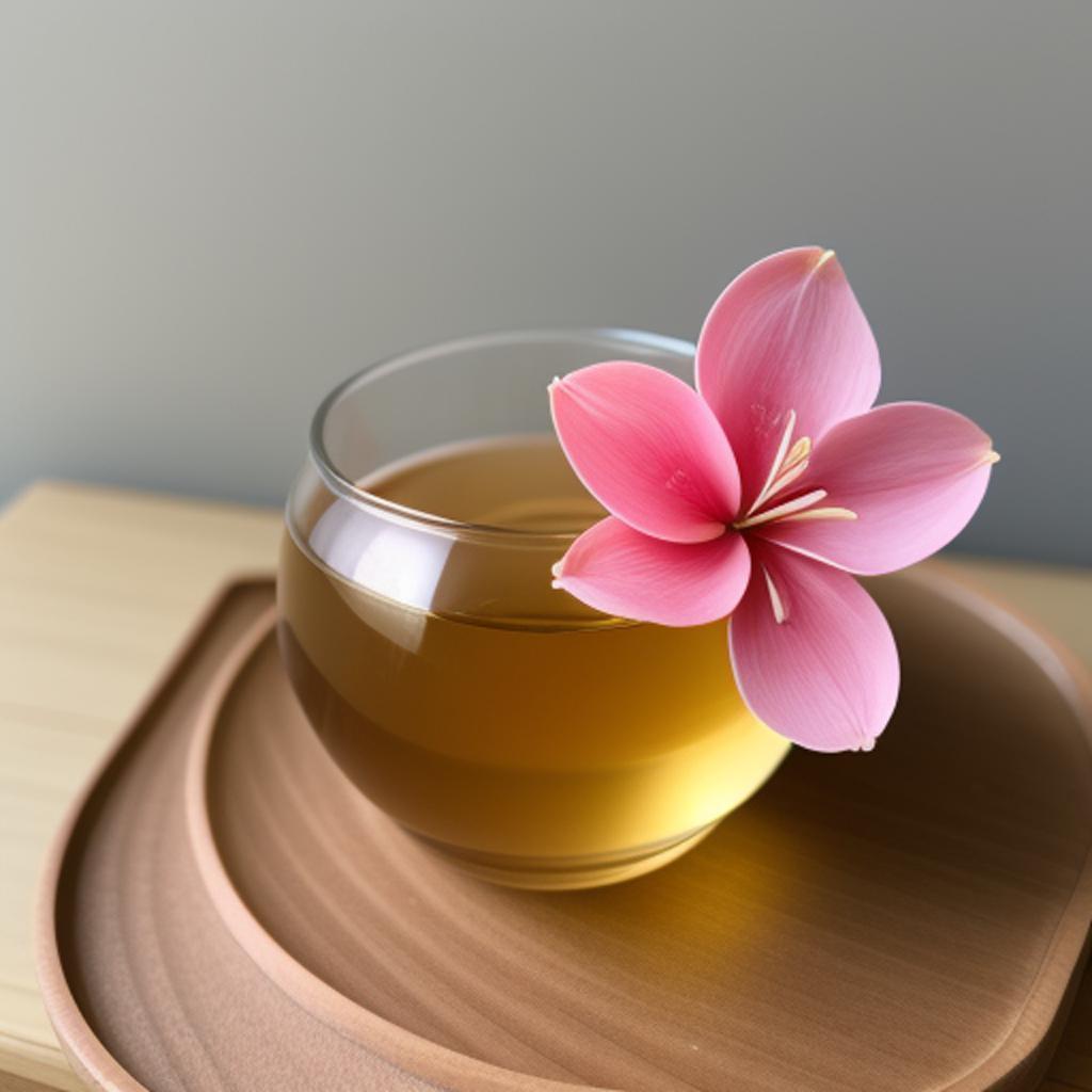 Pink jasmine tea sideview by @ai_generated