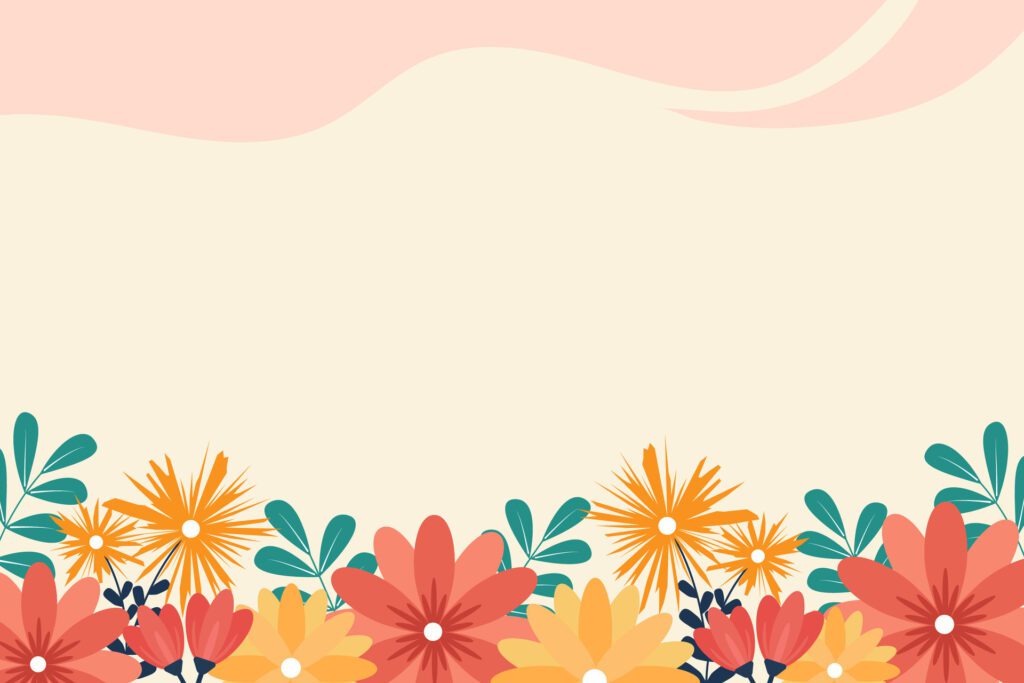 Flat flowers background Free Vector