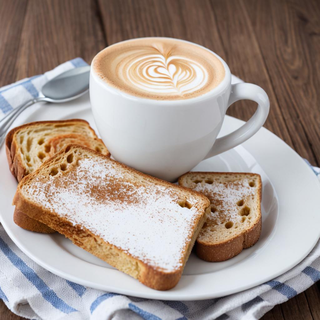 Latte and cinnamon toast by @ai_generated