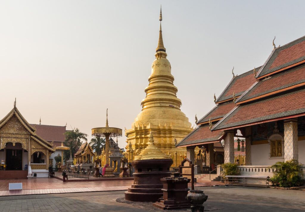 Temple Phra That Hariphunchai in Lamphum, Province Chang Mai, Thailand Stock Free