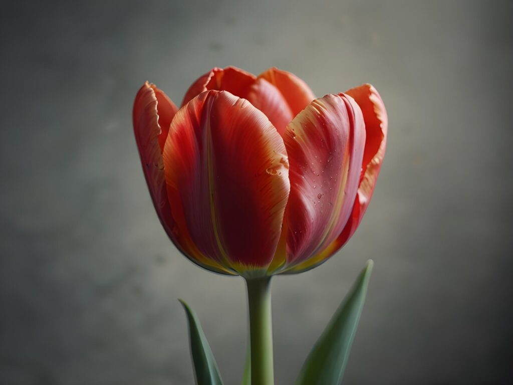 Beautiful tulip flower on a dark background tulips flower Stock Free