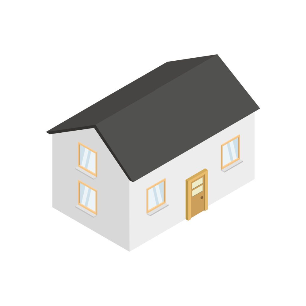 Modern isometric house on white background Free Vector