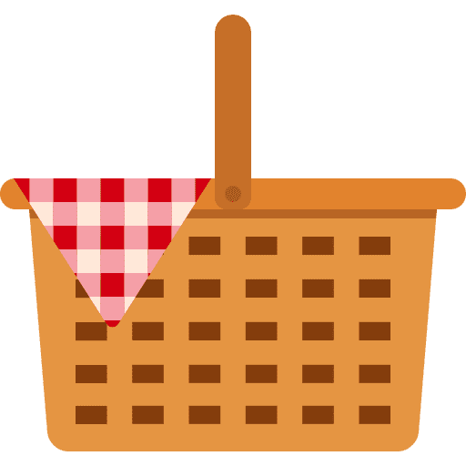 Summer, picnic basket, travel icon