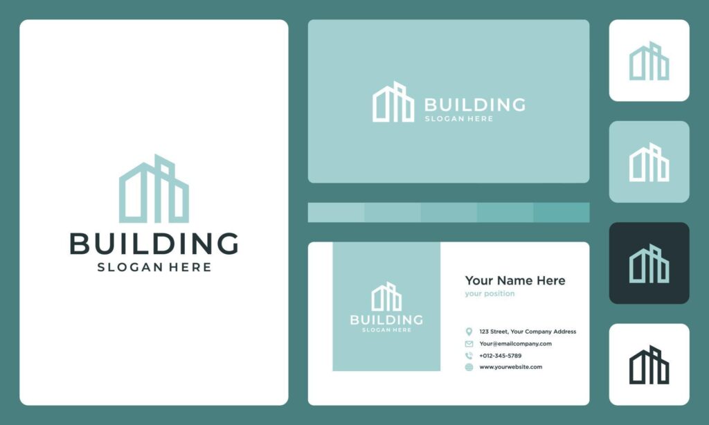 architectural building logo. business card design. Stock Free