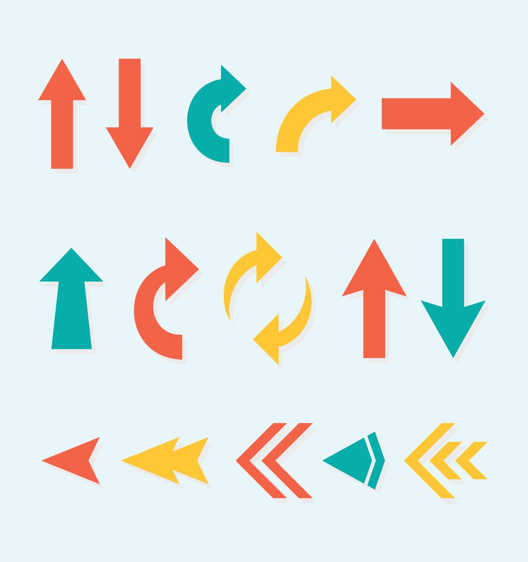 colorful arrows in vector Stock Free