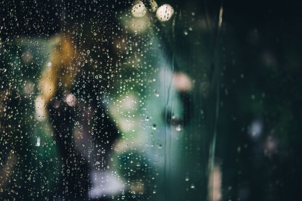 Water drops of rain on glass Stock Free