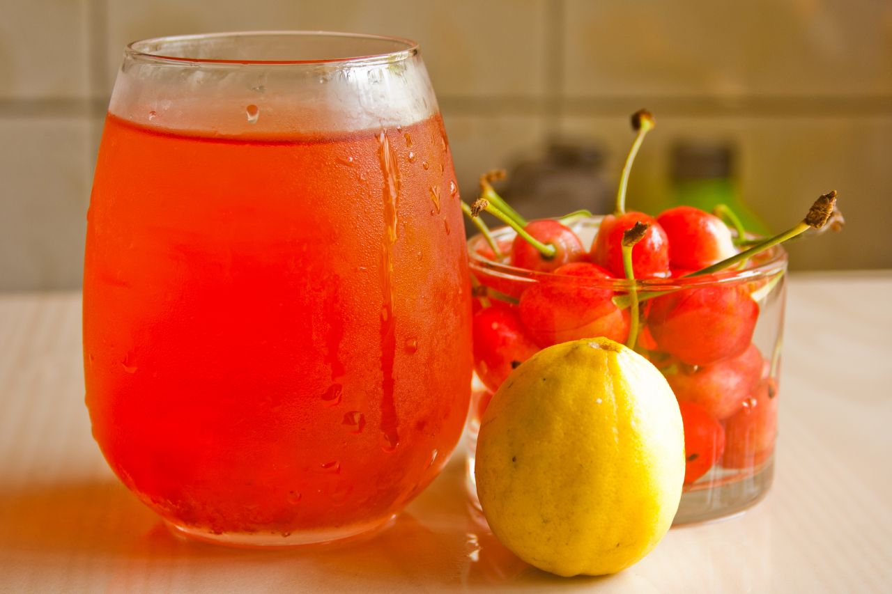 Cherries Juice Lemon Stock Free