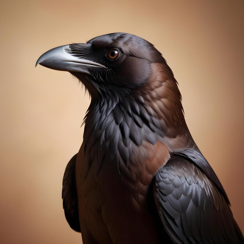 crow realistic plain background Stock Free