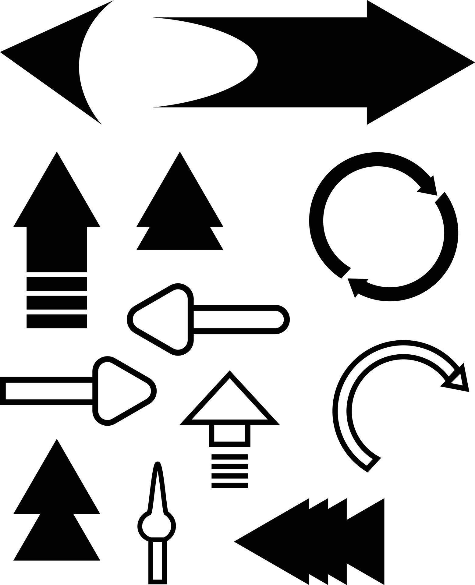 Big set of Arrows Vector Icons, Arrow different shapes in modern stylist flat style for web page design Stock Free