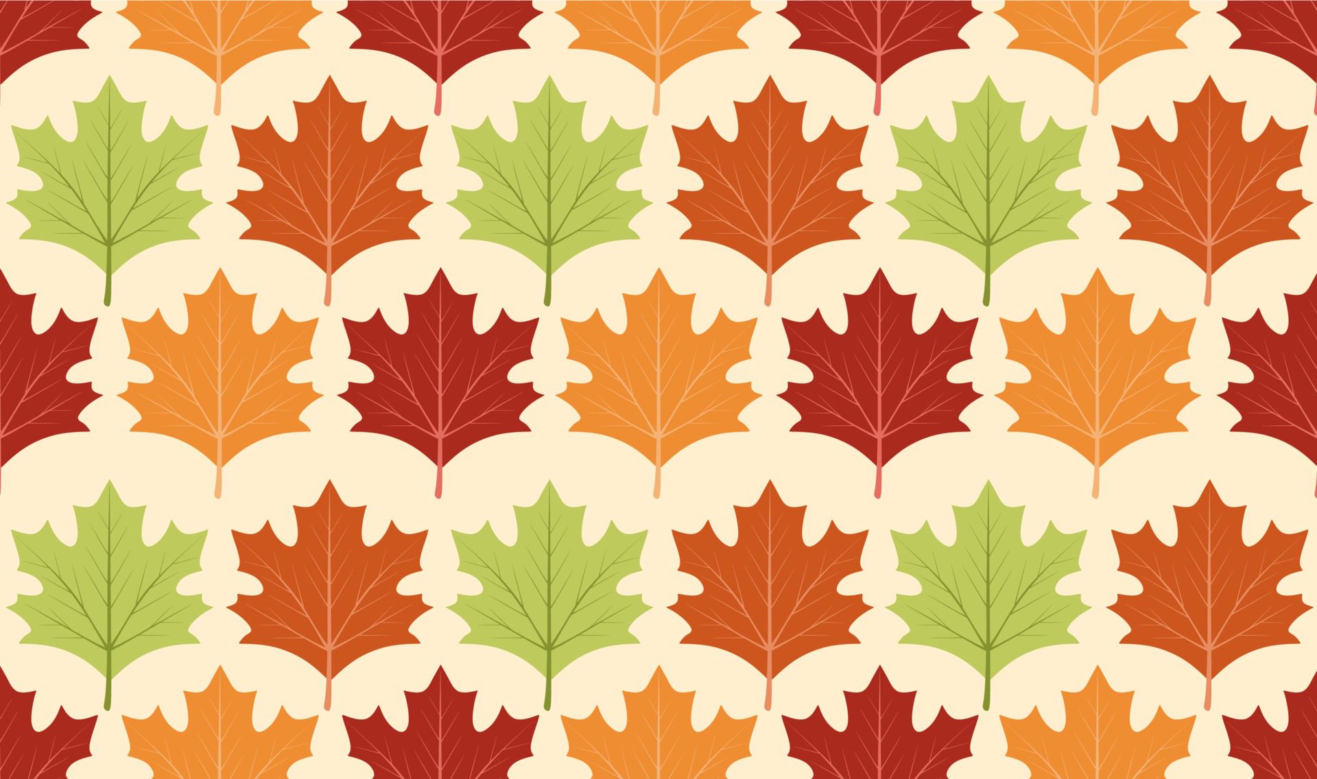 seamless pattern of maple leaves Free Vector