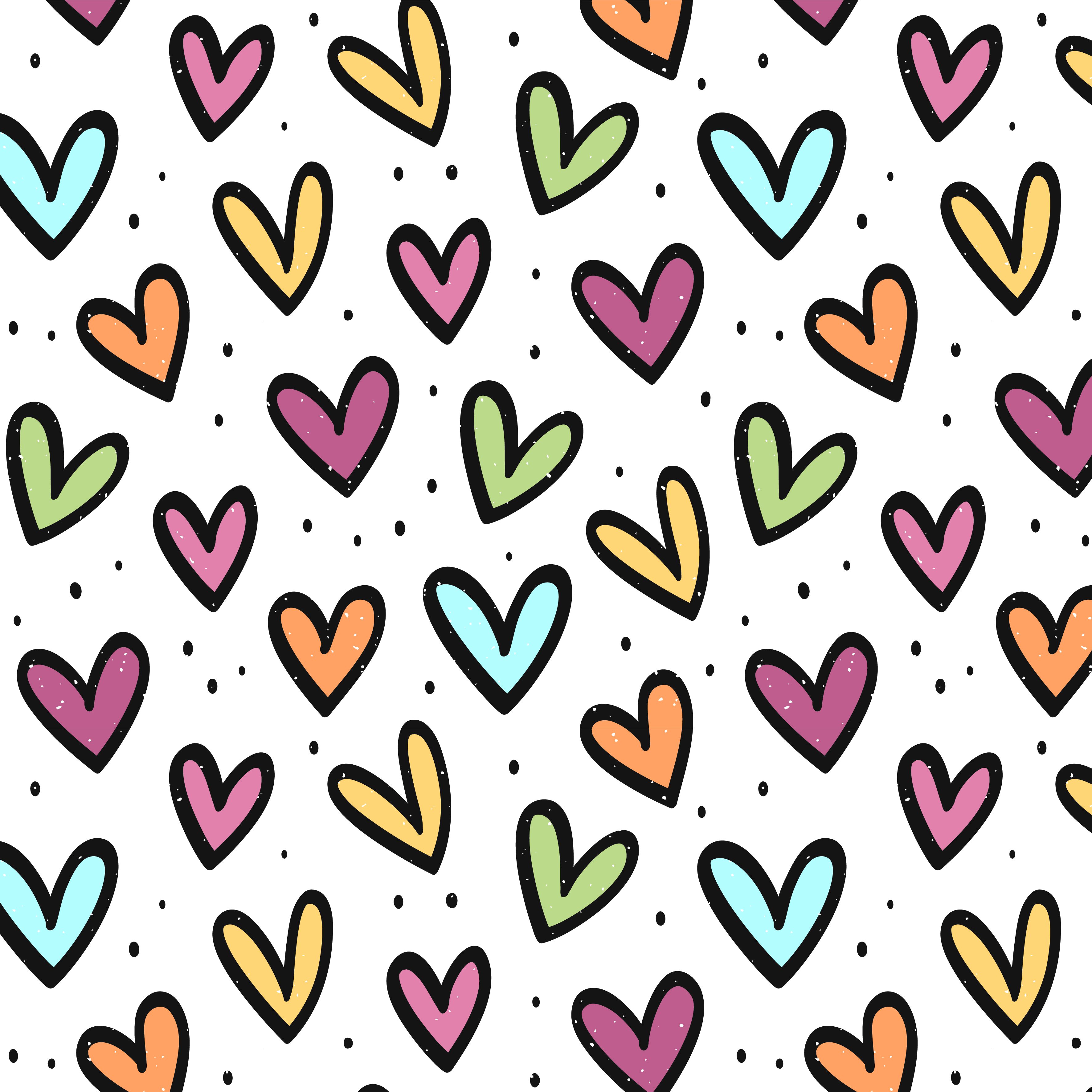 Colorful hearts seamless pattern Free Vector