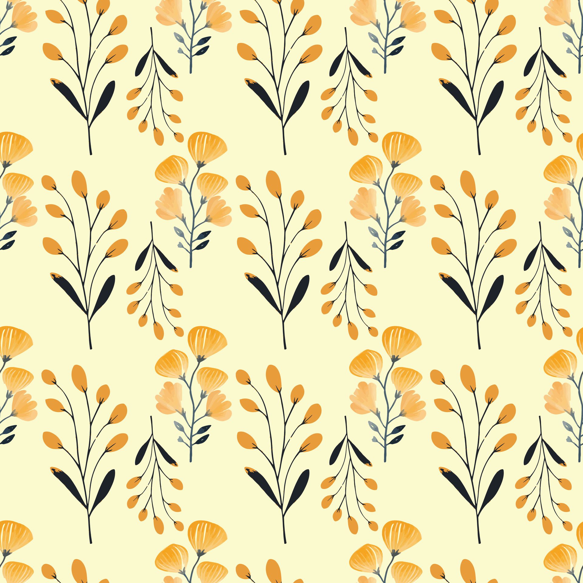 Sun Kissed Garden Seamless Pattern Design Free Vector