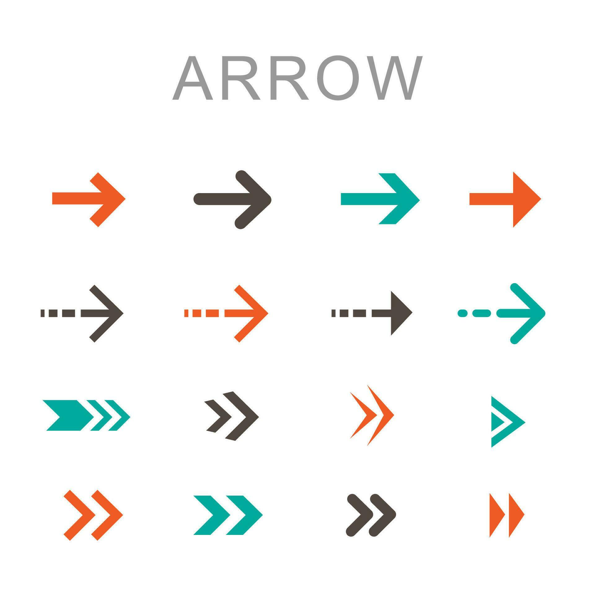 Collection of modern arrows in flat design vector illustration Stock Free