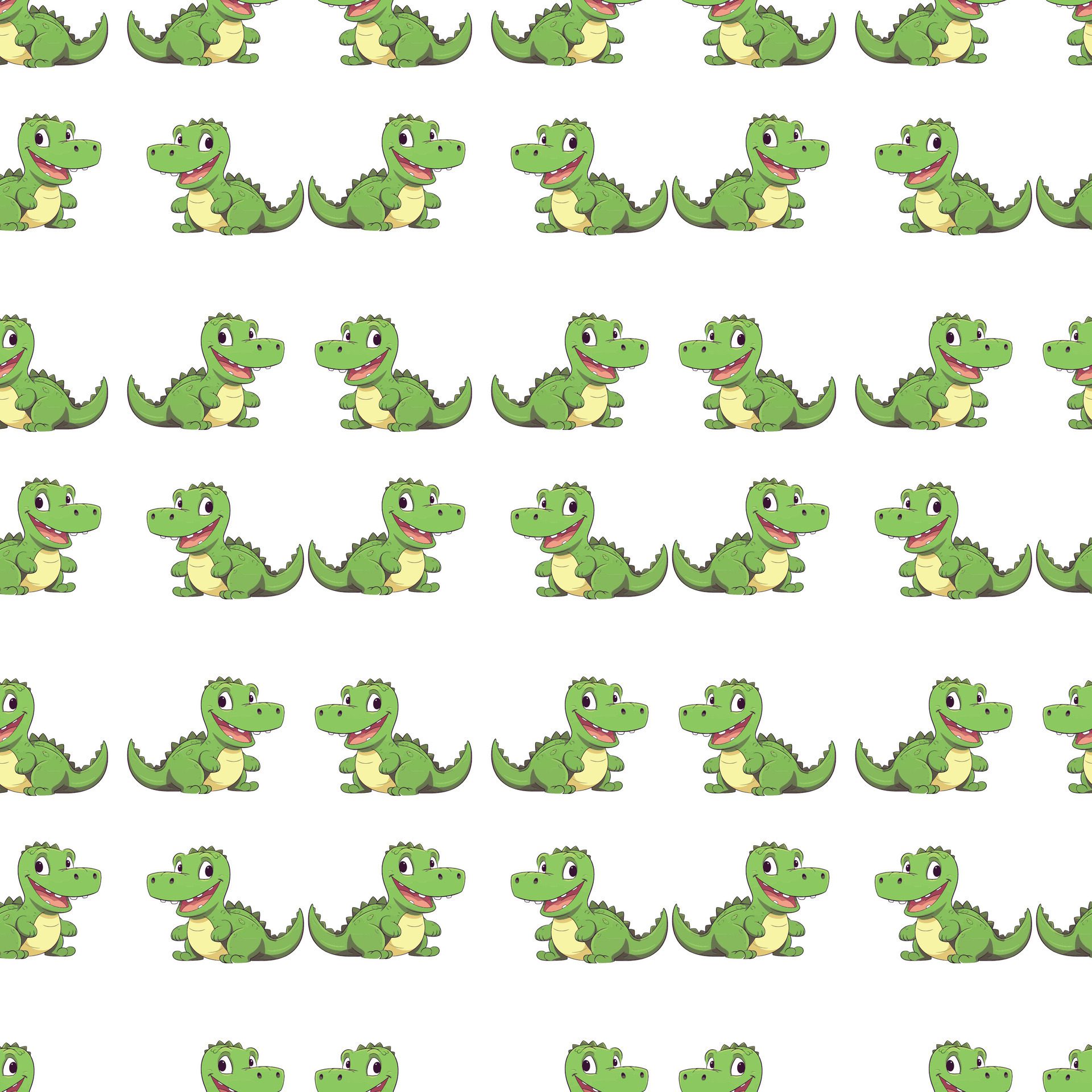 Seamless green and blue cute crocodile cartoon fabric textile pattern Free Vector