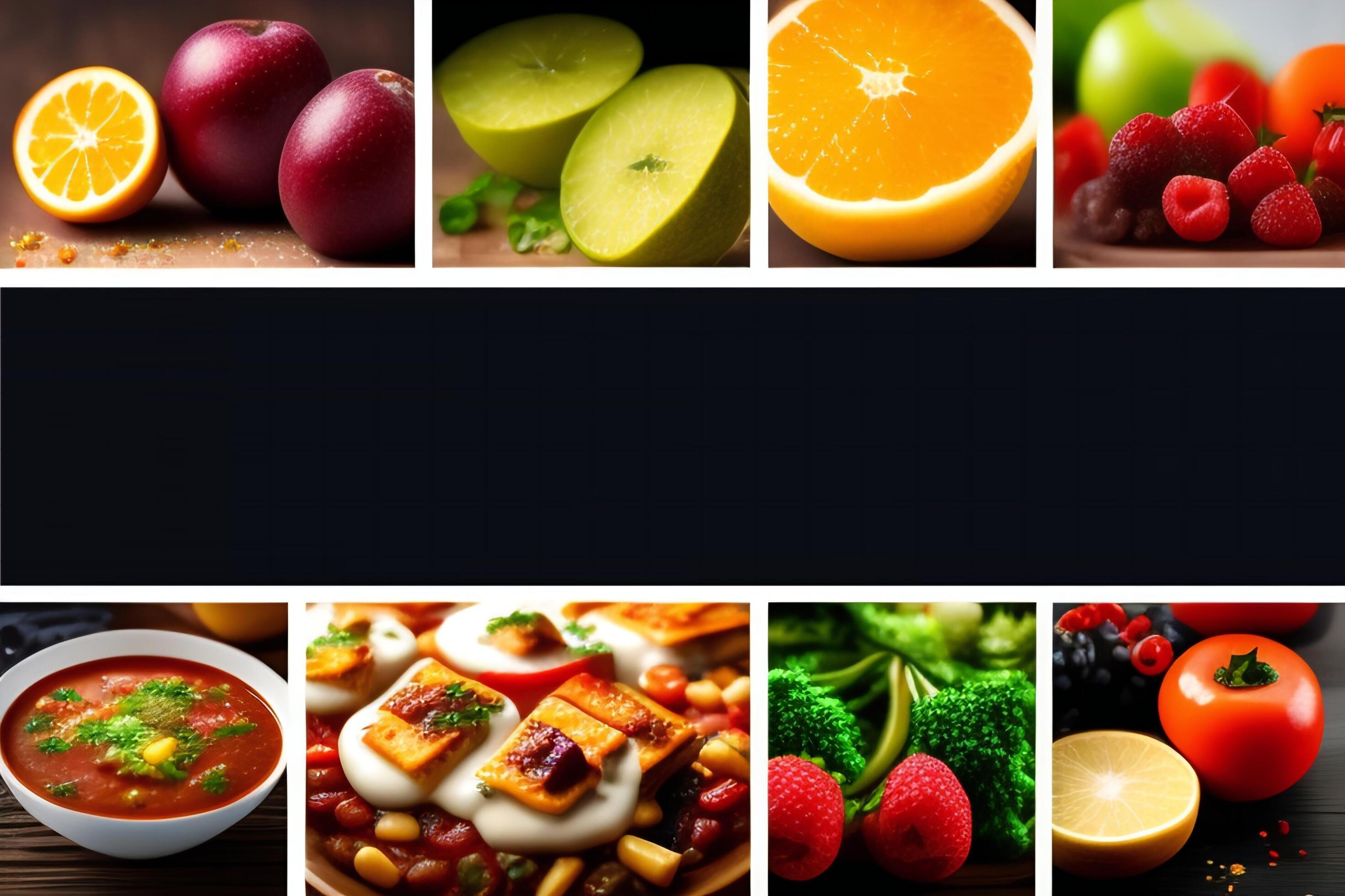 Collage of photos with different healthy food. Healthy eating concept. Stock Free