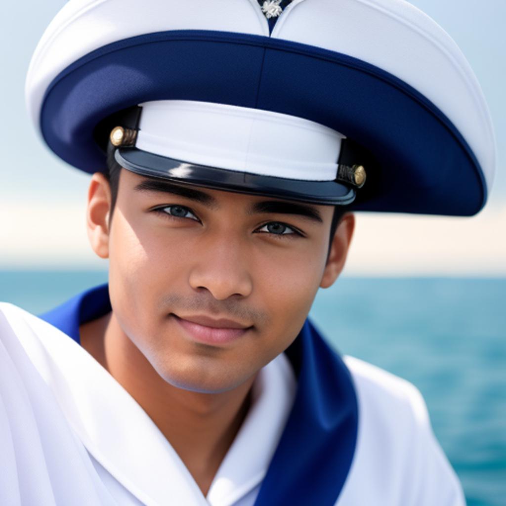 A sailor man looking by @ai_generated