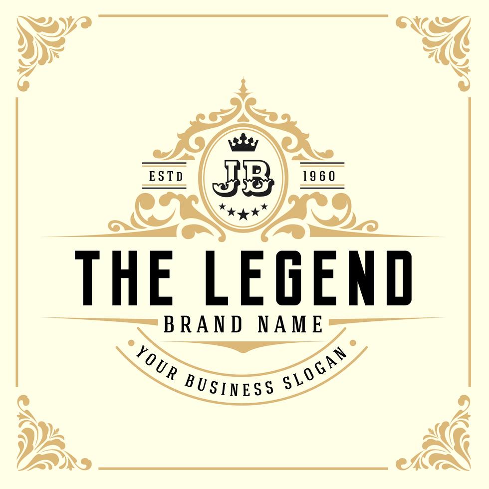 Vintage Luxury Monogram Logo Template Stock Free