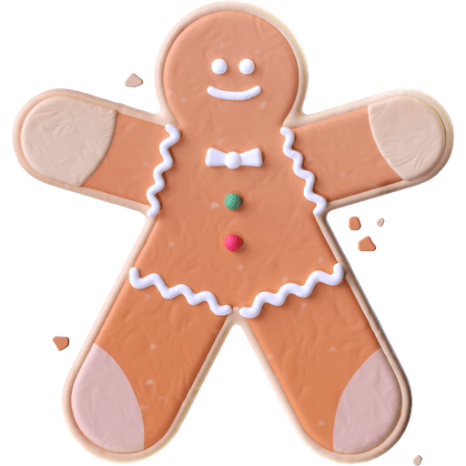 Gingerbread, cookie, gingerbread man 3D illustration