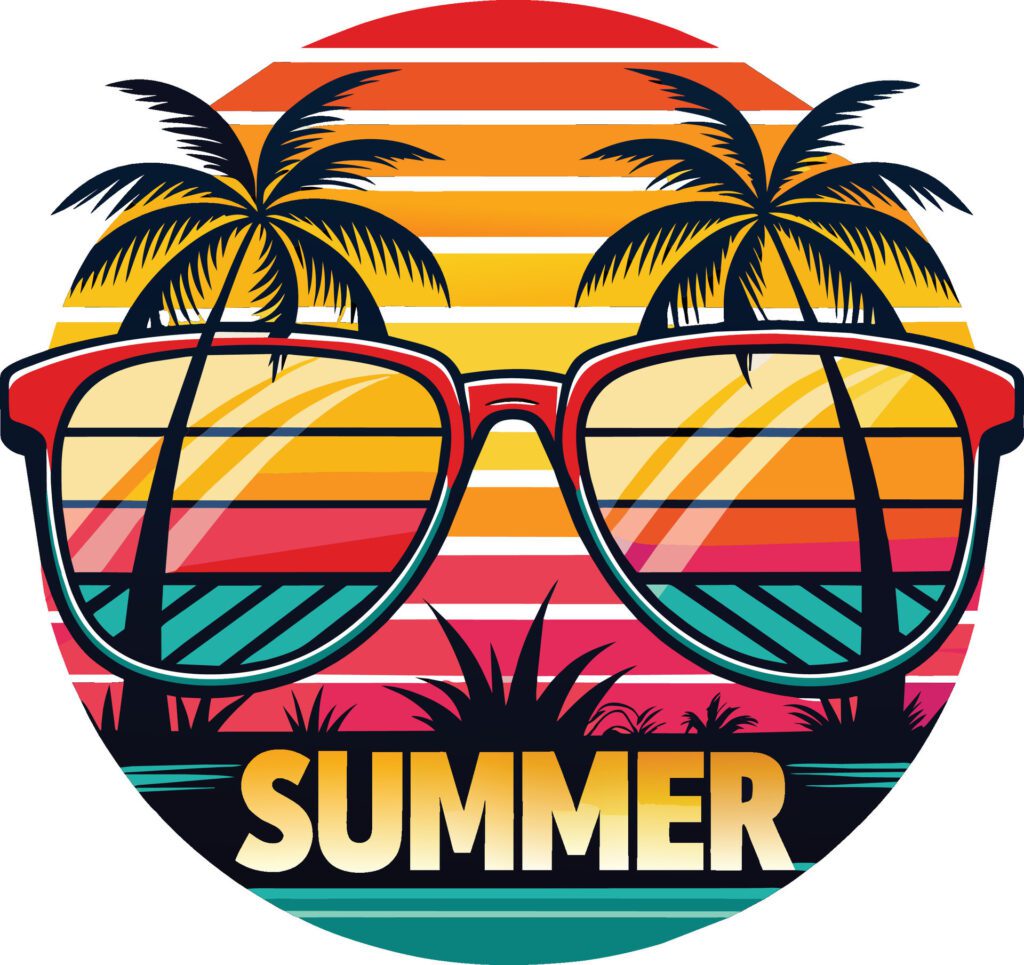 Summer design over white background, illustration. illustration Free Vector