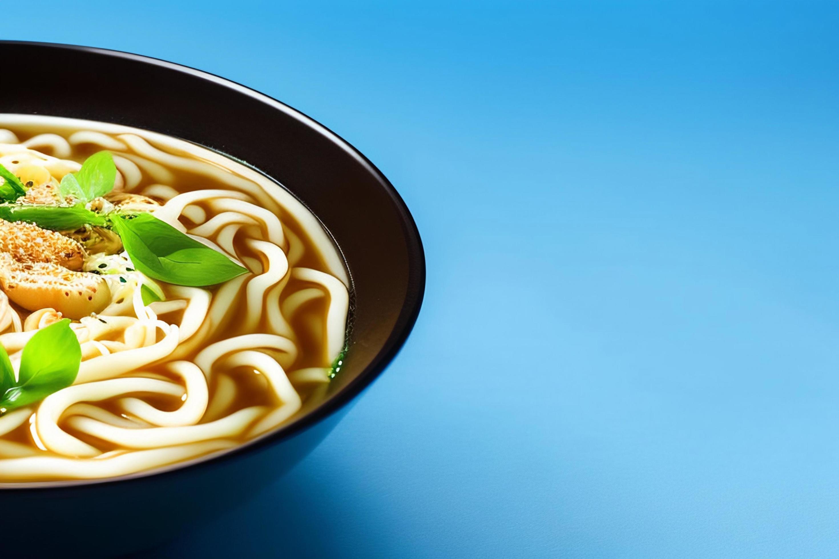 Delicious noodles. Fast food meal with appetizing pasta and chopsticks. Stock Free