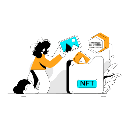 Illustration, nft minting, crypto minting illustration