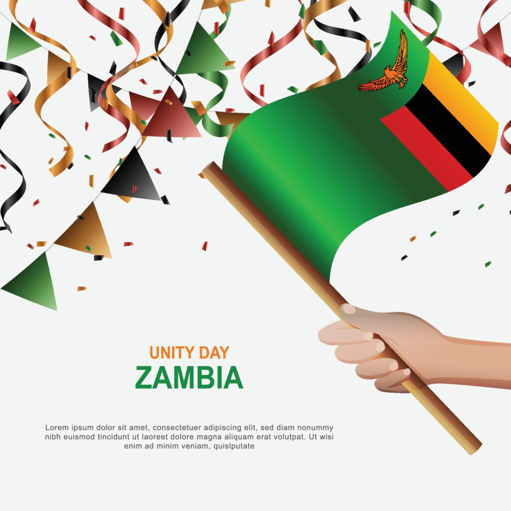 Unity Day Zambia background. Free Vector