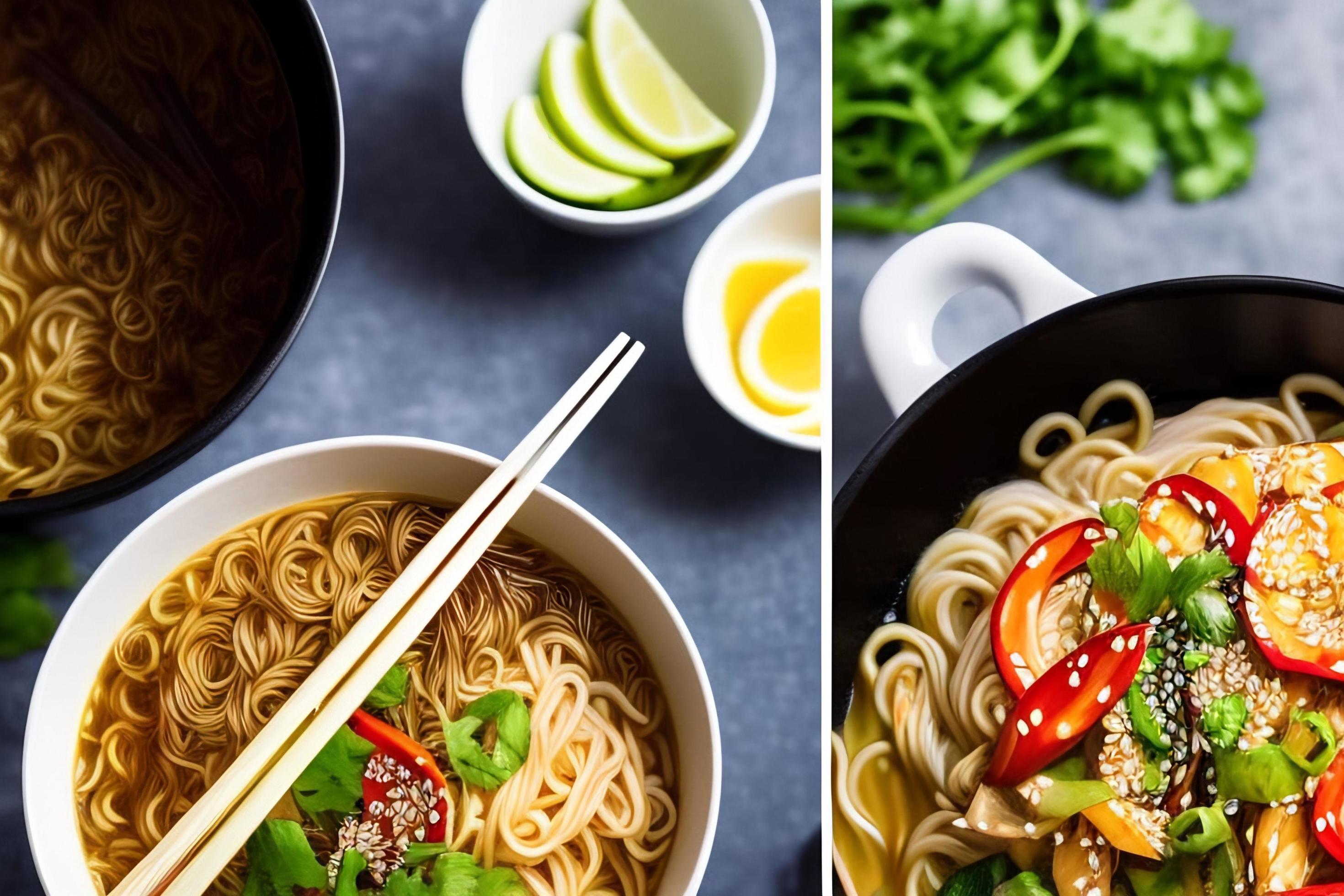 Delicious noodles. Fast food meal with appetizing pasta and chopsticks. Stock Free