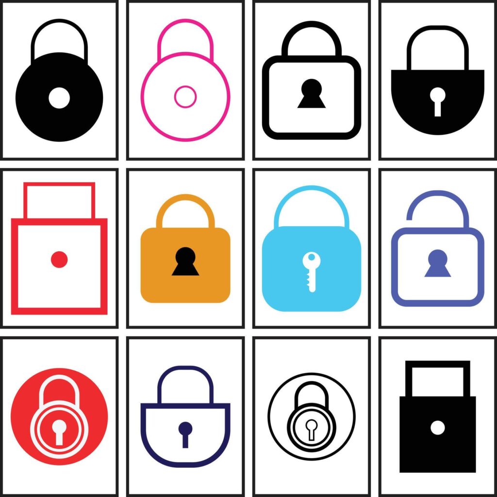 set of lock icon design. Stock Free