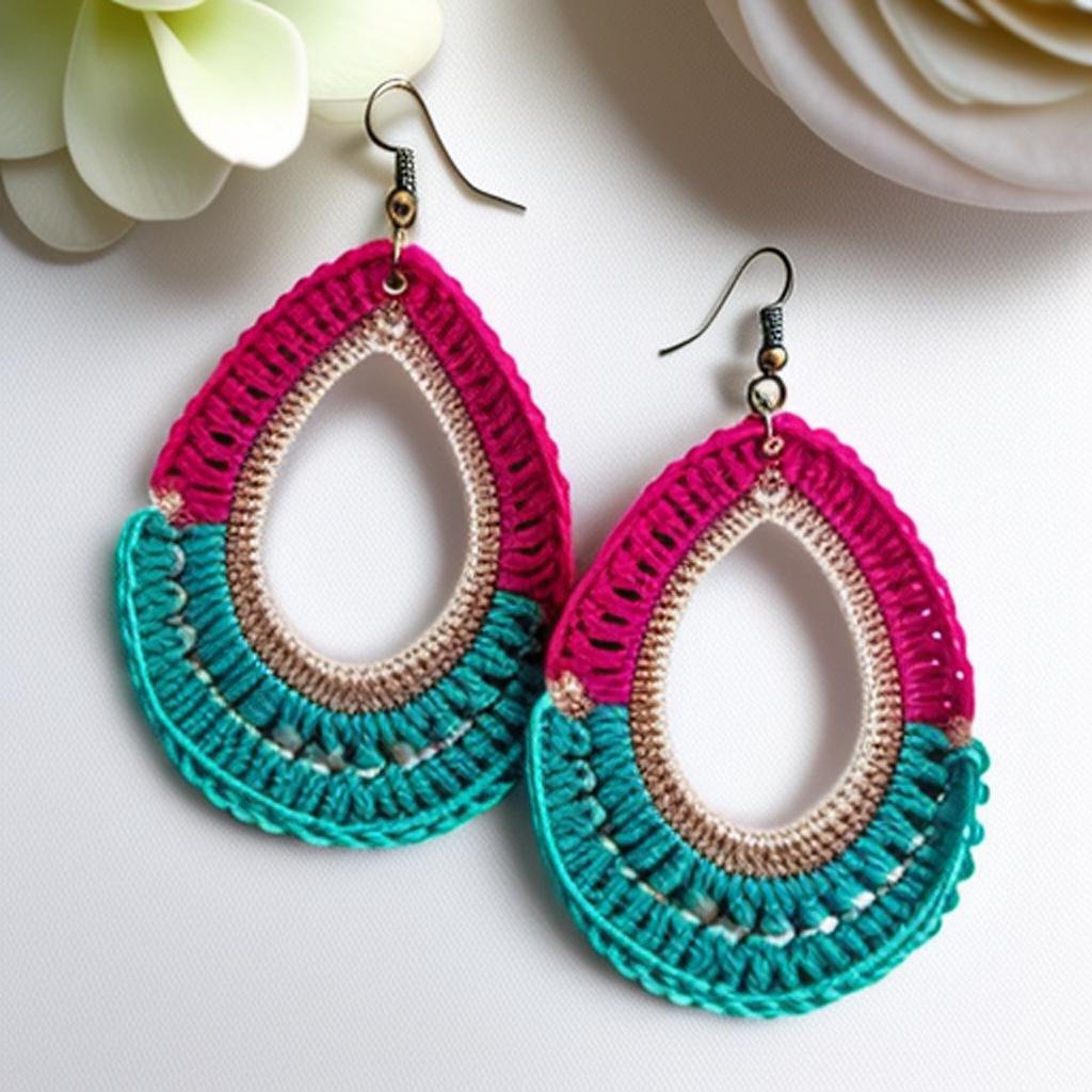 Pendientes tejidos a crochet by @ai_generated