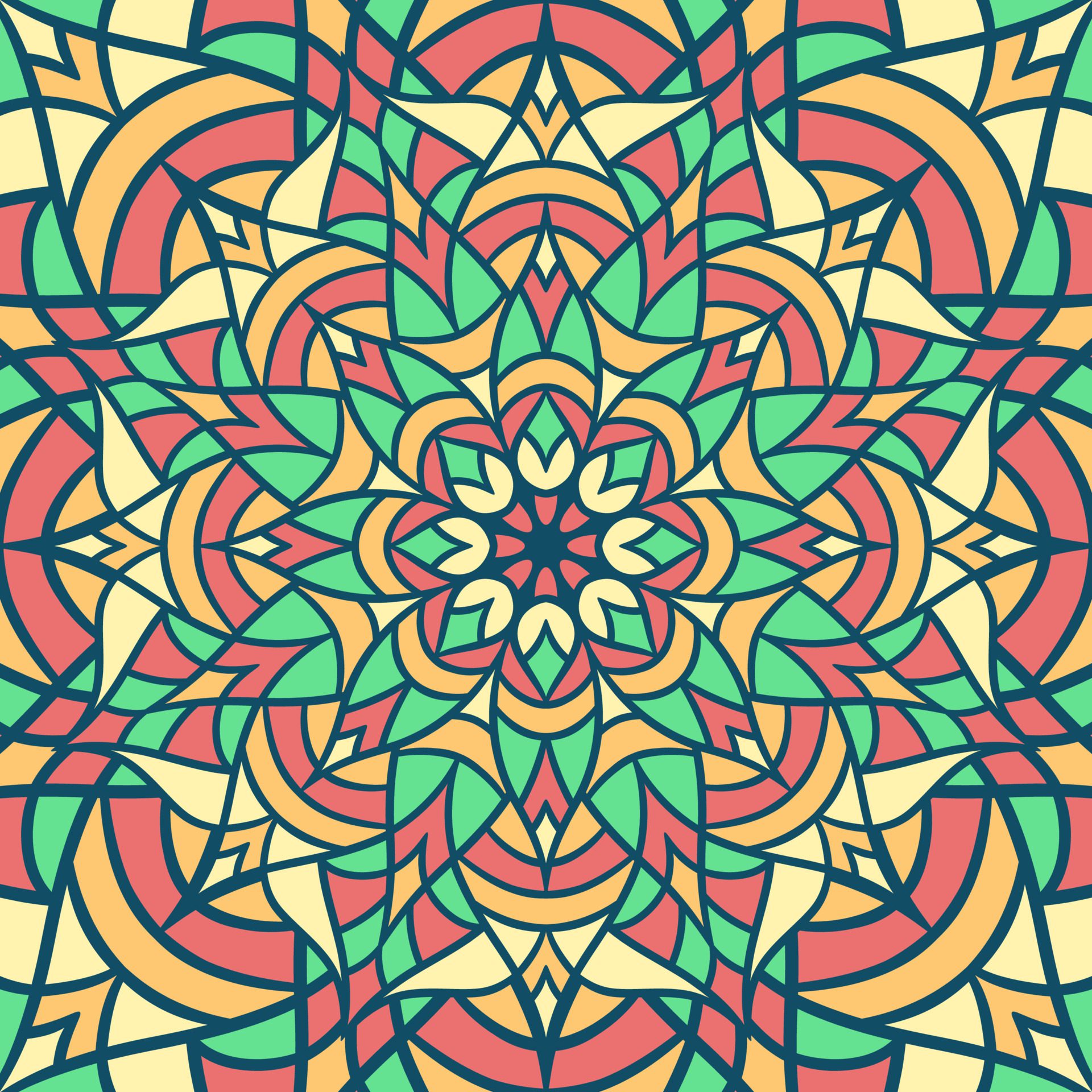 Ethnic Mandala Round Ornament Pattern With Colorful Free Vector