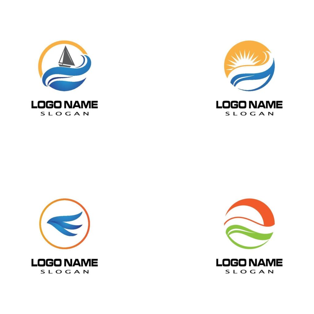 Water wave icon vector illustration design logo Stock Free