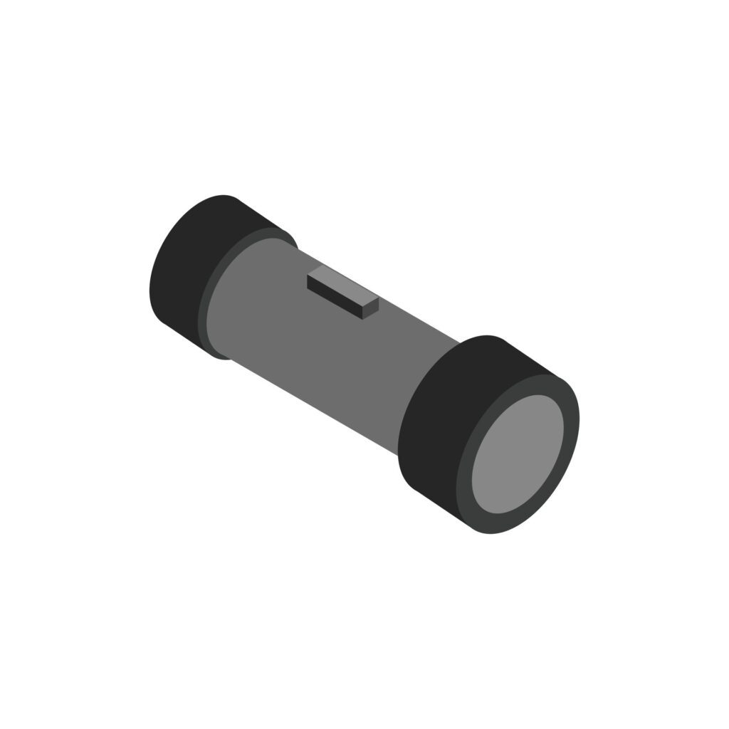 Isometric flashlight on a background Free Vector