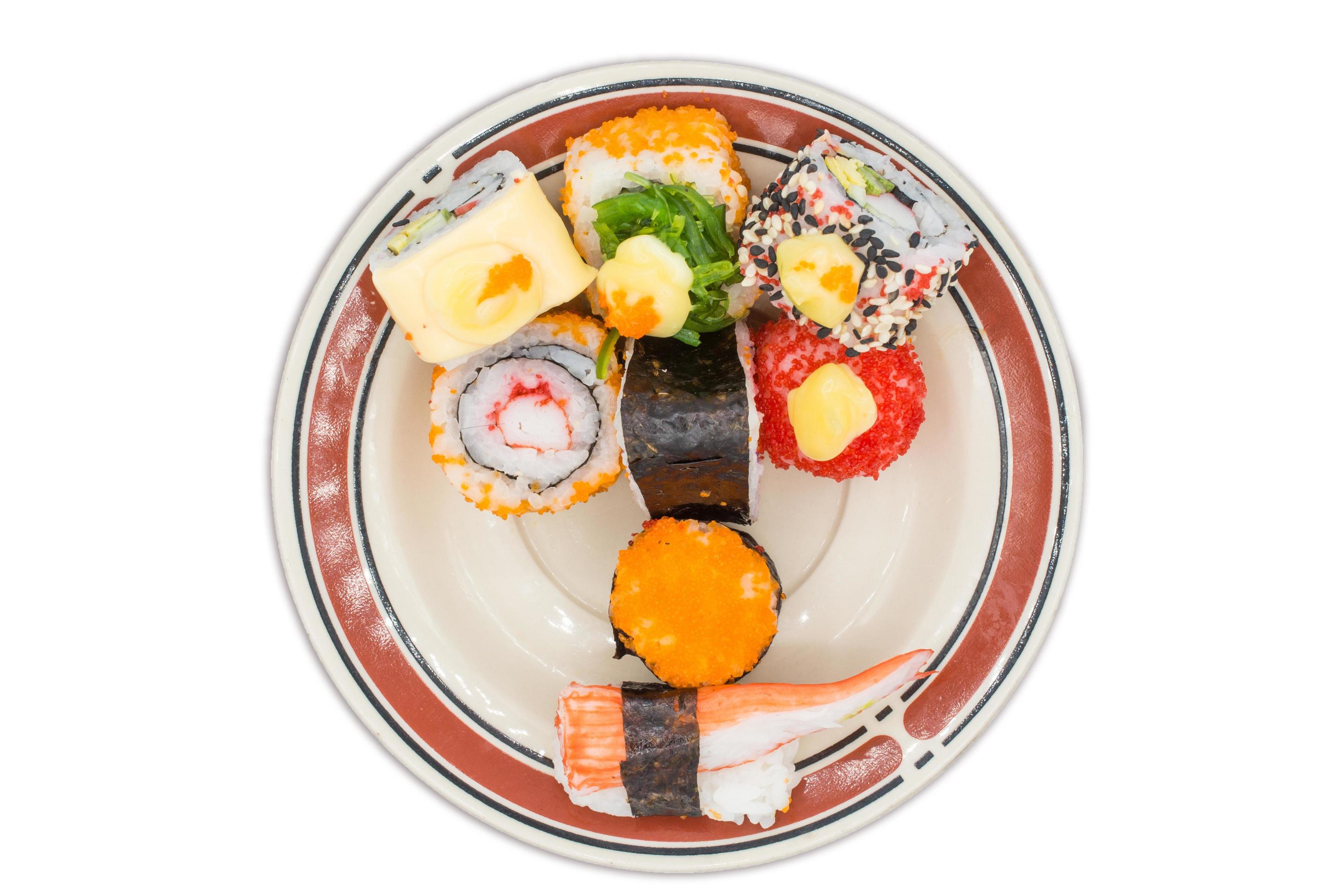 Group of Japanese Sushi food isolated on white background. Stock Free