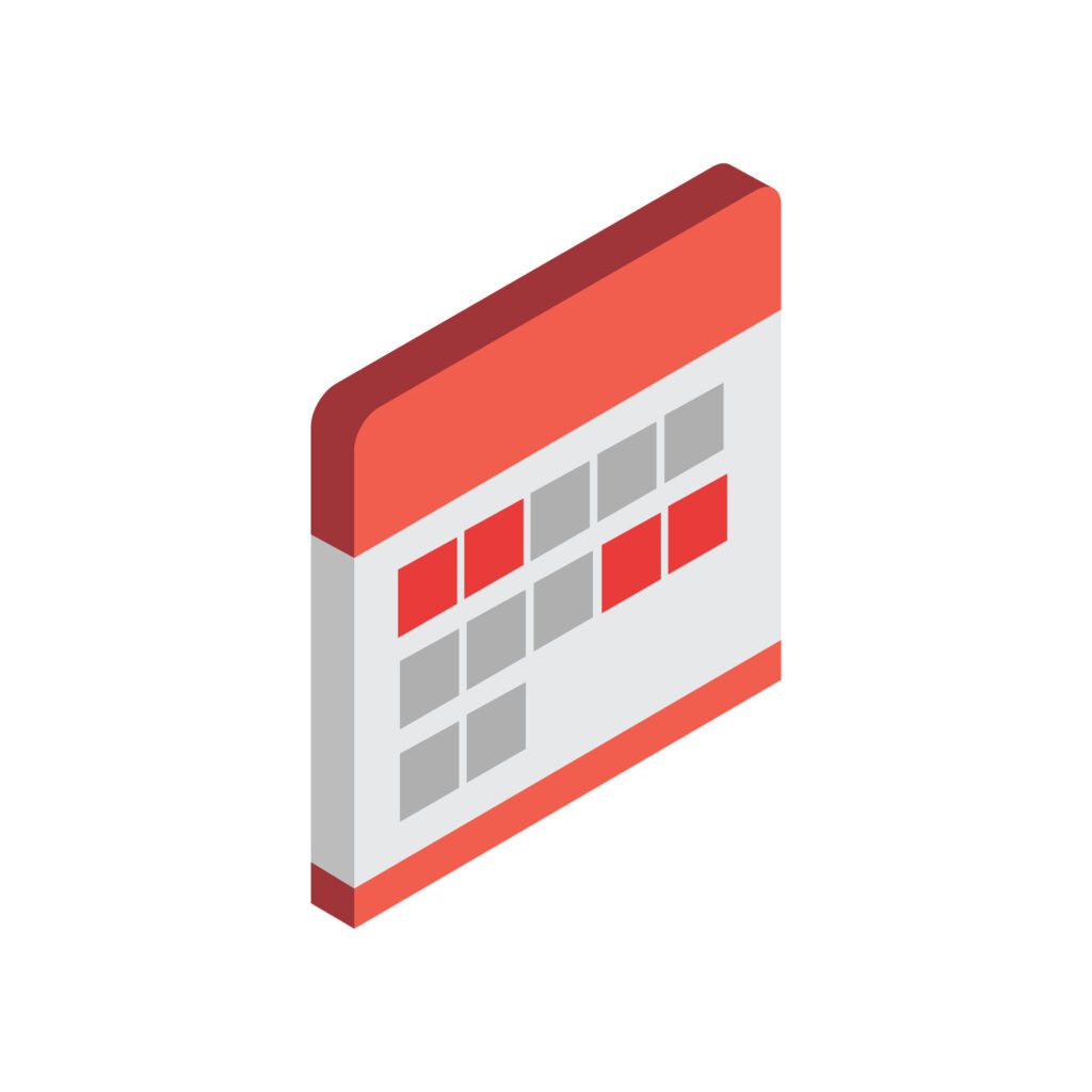 Isometric calendar on a background Free Vector