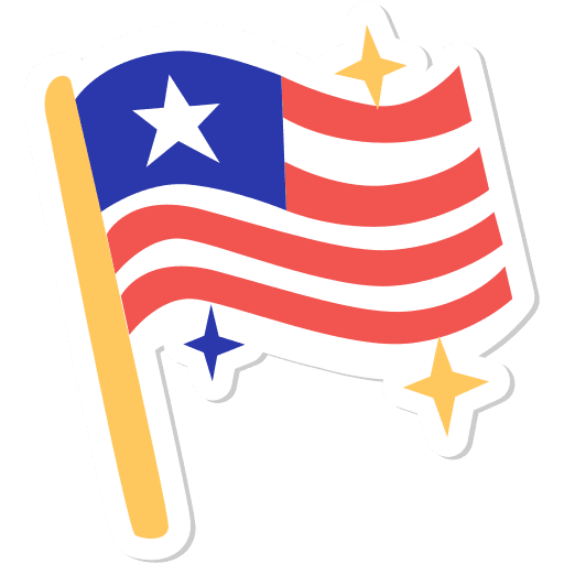 Flag, national, united states sticker