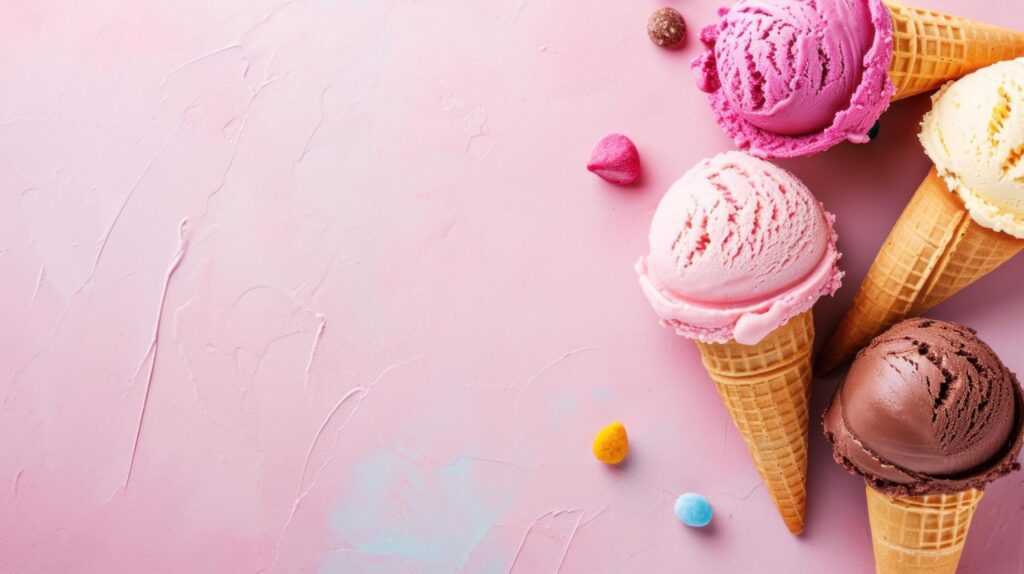 ice cream advertisment background with copy space Free Photo