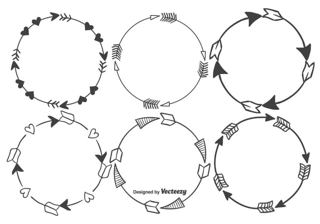 Boho Sketchy Arrow Frame Vector Set Stock Free and Free SVG