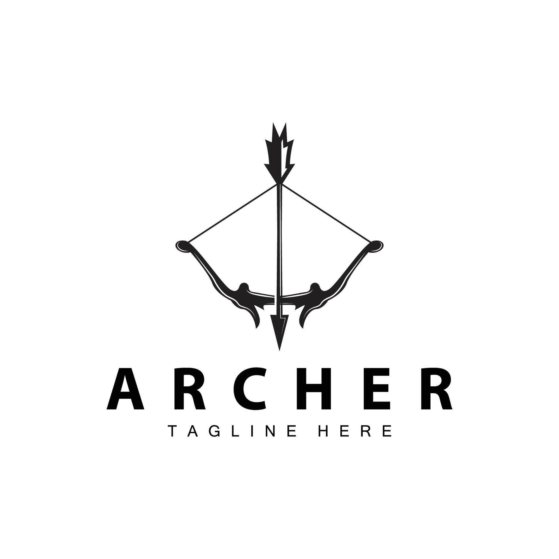 Archer logo vector vintage design old inspiration archer tool arrow template brand Stock Free