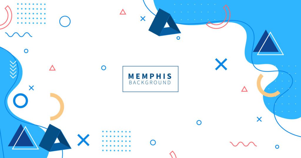 Abstract Geometric Modern Background Memphis Style,blue color, vector eps 10 Free Vector